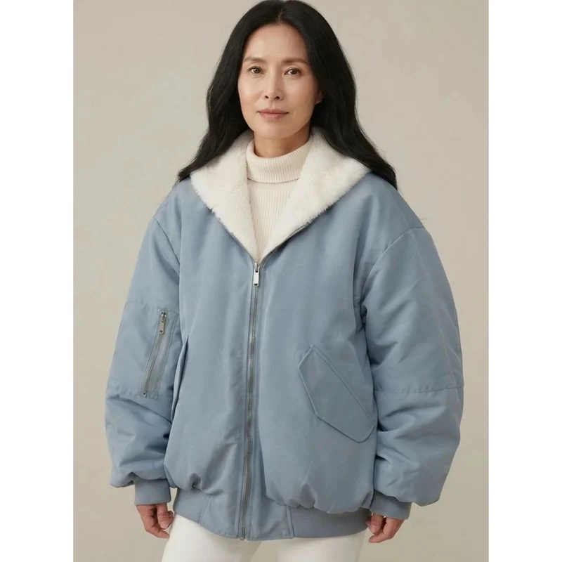 Peggy | Damen Bomberjacke mit Kapuze und Reißverschluss