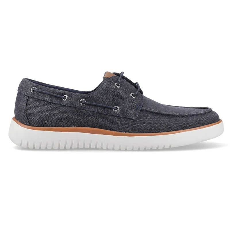 Hush Puppies Herren-Bootsschuh Daniel aus Canvas | Marineblau