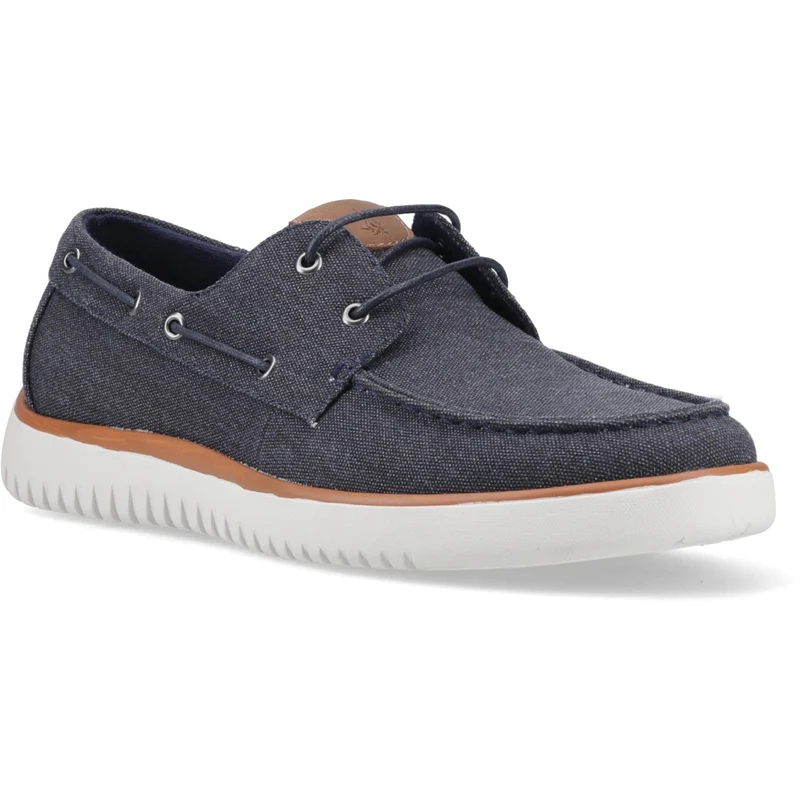 Hush Puppies Herren-Bootsschuh Daniel aus Canvas | Marineblau