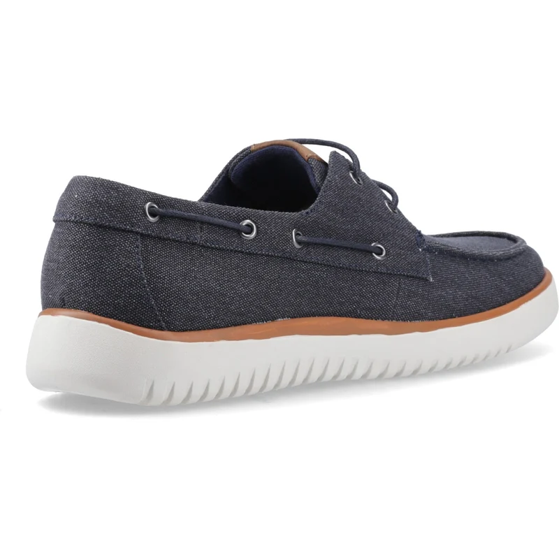 Hush Puppies Herren-Bootsschuh Daniel aus Canvas | Marineblau