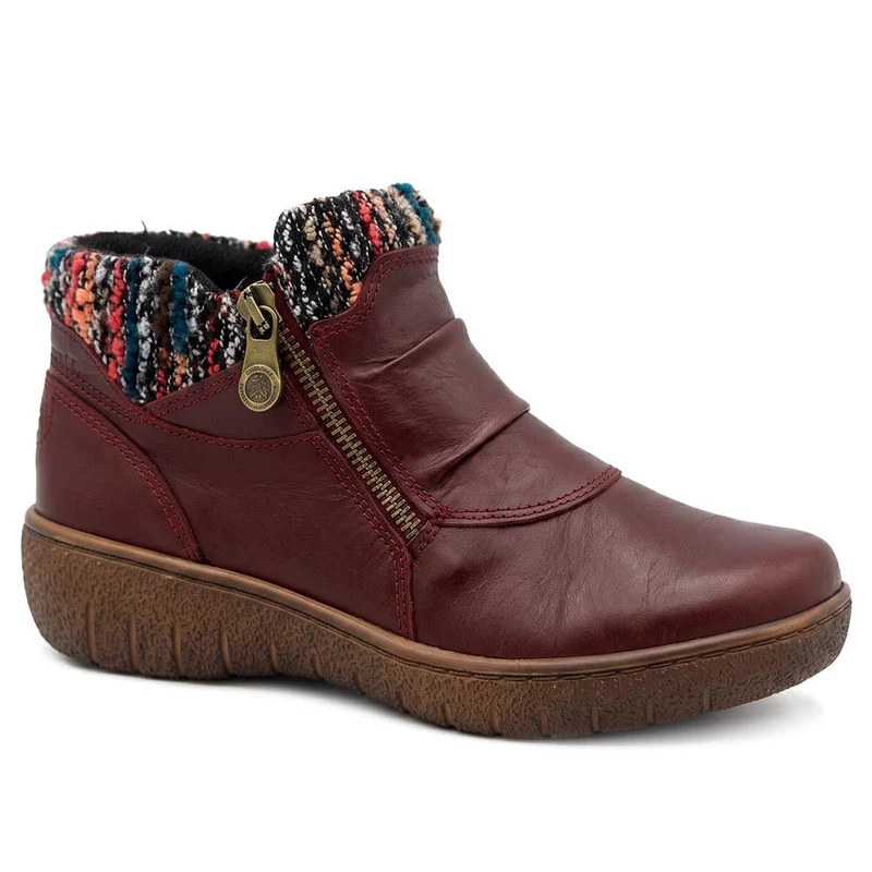 Loretta Knitted Cuff Zip-Up Boots - HAK42005 / 328 443
