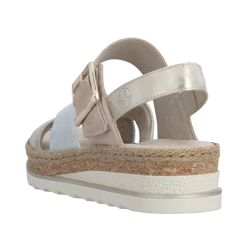 Rieker Damen-Keilsandalen | Metallic