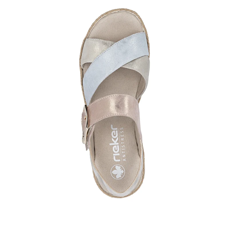 Rieker Damen-Keilsandalen | Metallic