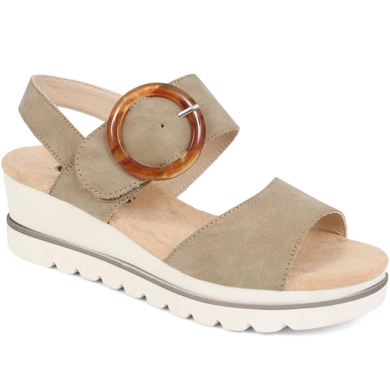 Touch-Fasten Platform Sandals - WBINS39031 / 325 231 - Taupe