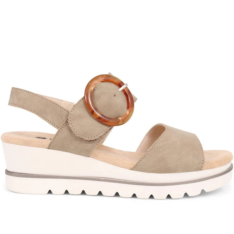 Touch-Fasten Platform Sandals - WBINS39031 / 325 231 - Taupe