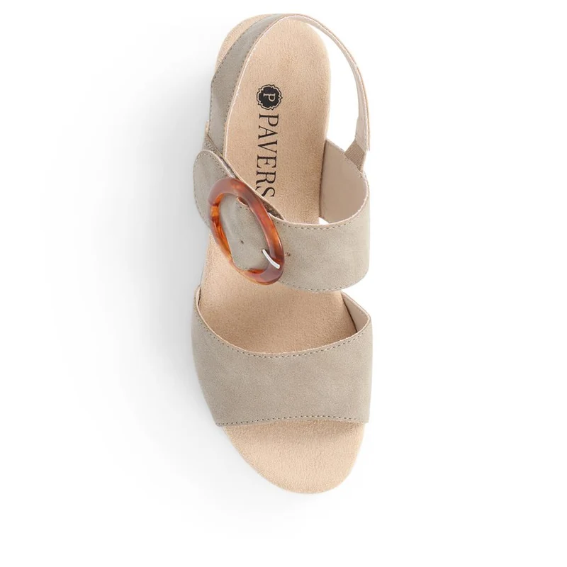Touch-Fasten Platform Sandals - WBINS39031 / 325 231 - Taupe
