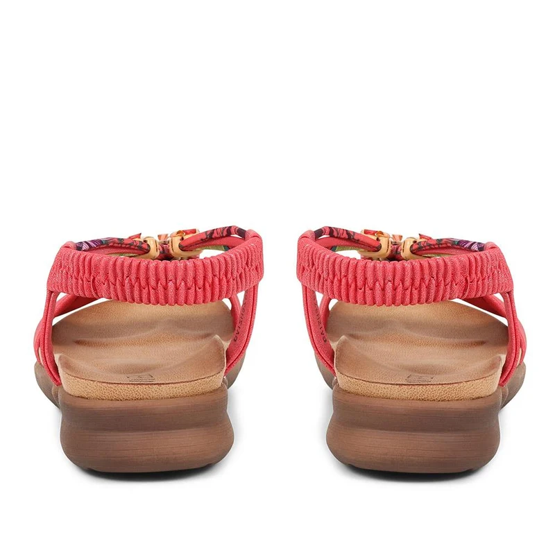 Embellished Flat Sandals - BAIZH37051 / 323 374 - Red