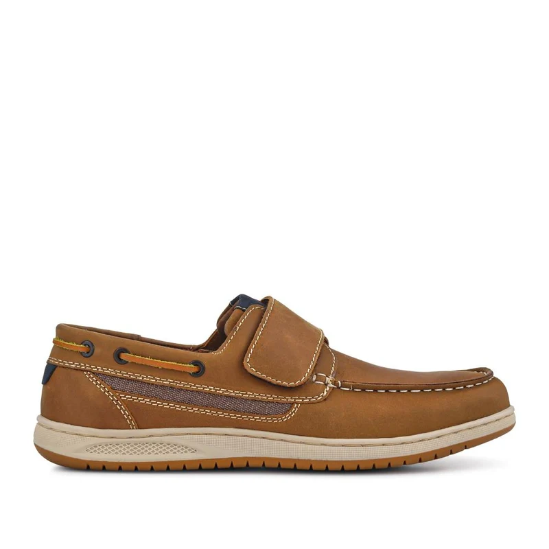 Leather Touch-Fastening Monk Shoes - SHAFI41000 / 327 095 - Brown