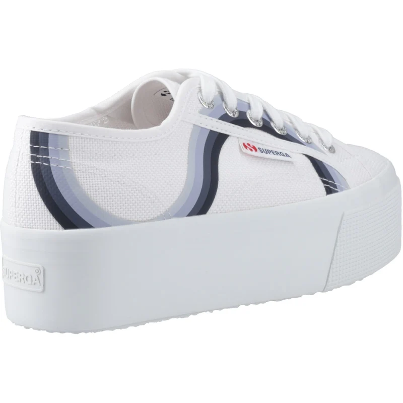 Superga Damen-Sneaker 2790 mit runden Streifen | Weiß-Blau