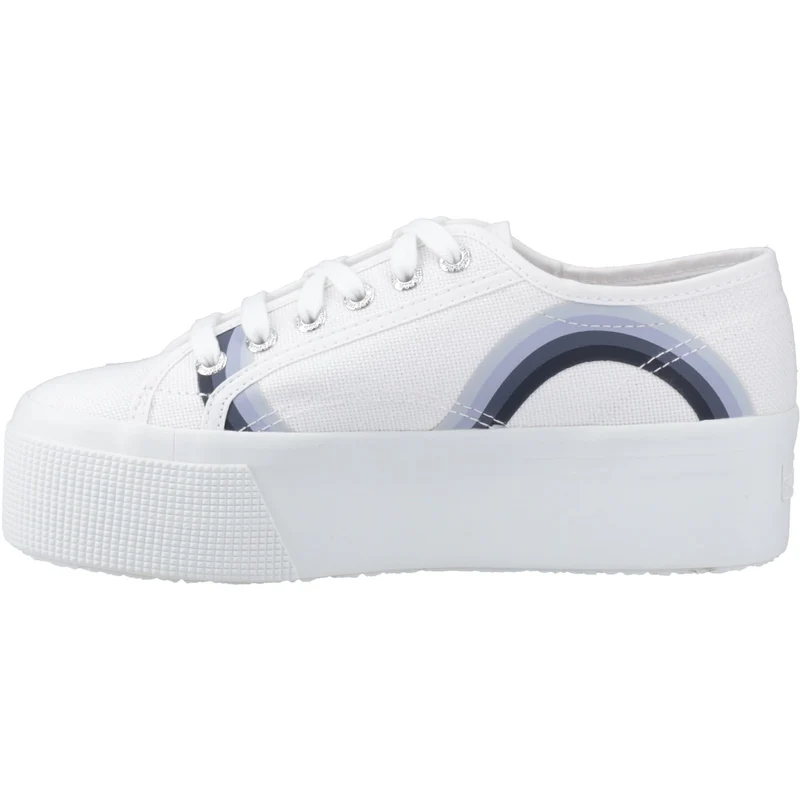 Superga Damen-Sneaker 2790 mit runden Streifen | Weiß-Blau