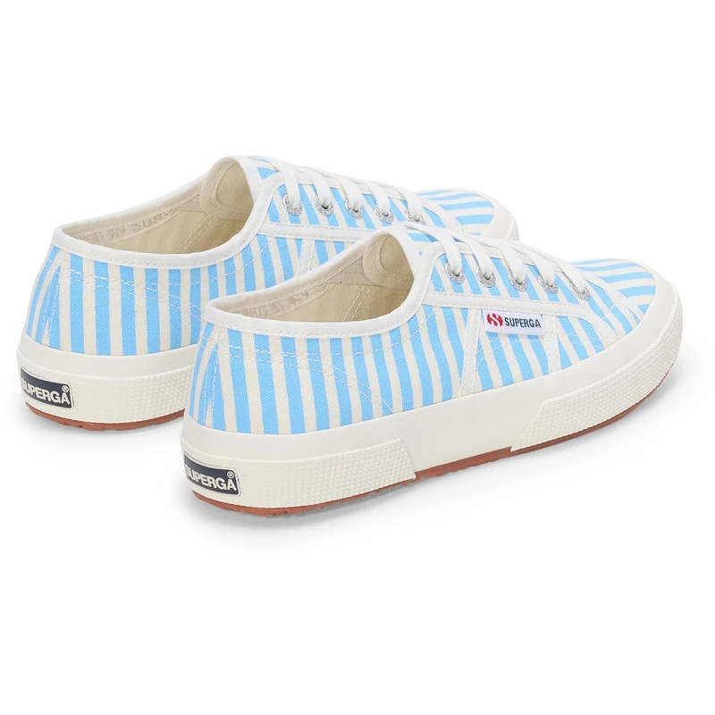 Superga Damen-Sneaker 2750 mit Streifenmuster | Off-White Azurblau