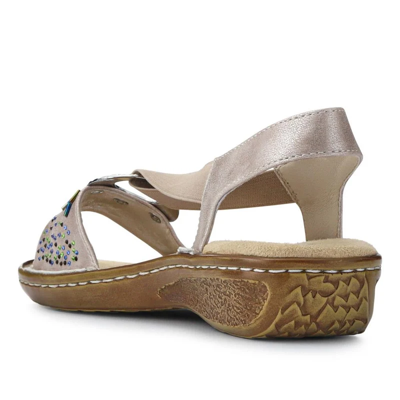 Sleek Elasticated Sandals - WBINS41047 / 327 107 - Pewter