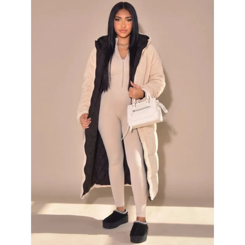 Eileen | Damen Puffer Winterjacke mit Wende Design und Wärme