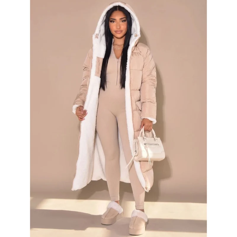 Eileen | Damen Puffer Winterjacke mit Wende Design und Wärme