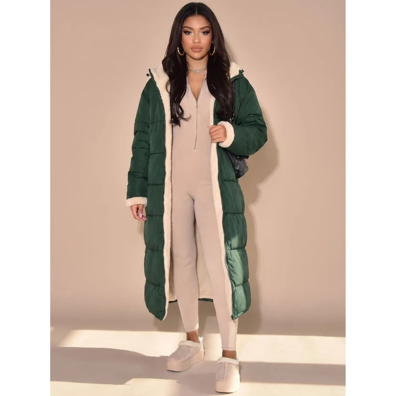 Eileen | Damen Puffer Winterjacke mit Wende Design und Wärme