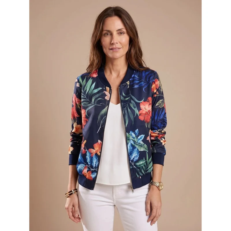 Luana | Damen Jacke mit Blumenmuster und Alltag Stil