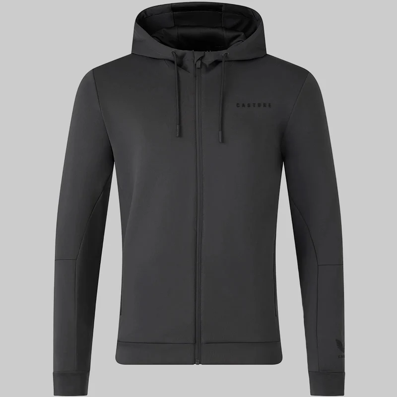 Castore Flex Herren-Kapuzenjacke mit durchgehendem Reißverschluss | Anthrazit
