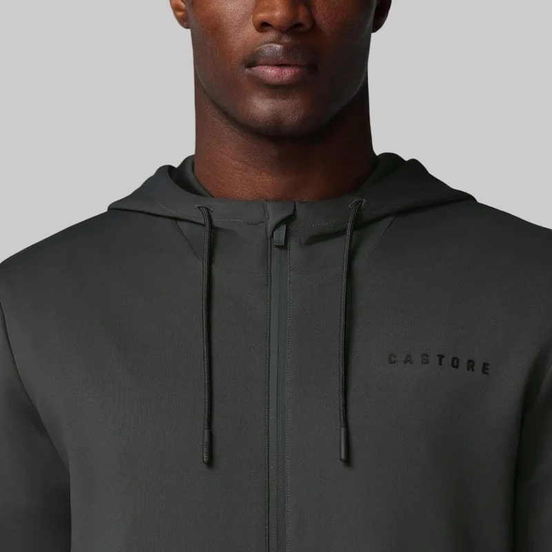 Castore Flex Herren-Kapuzenjacke mit durchgehendem Reißverschluss | Anthrazit
