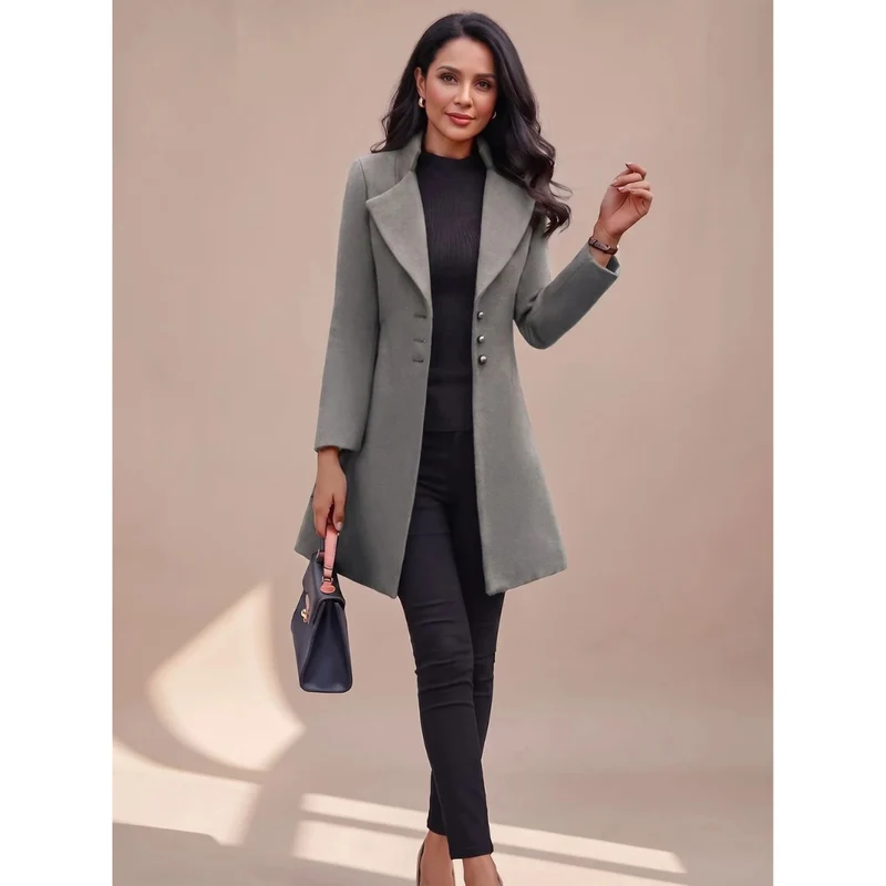 Philine | Damen Trench Coat mit Revers und Knöpfen
