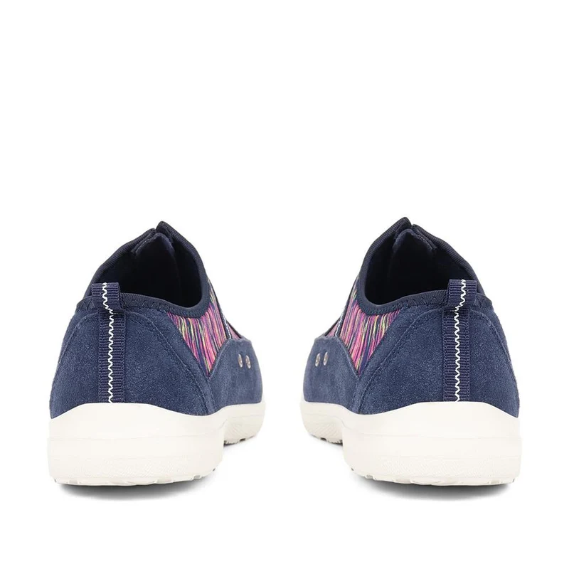 Extra-Wide Fit Memory Foam Trainers - ELANA / 324 089 - Navy Multi