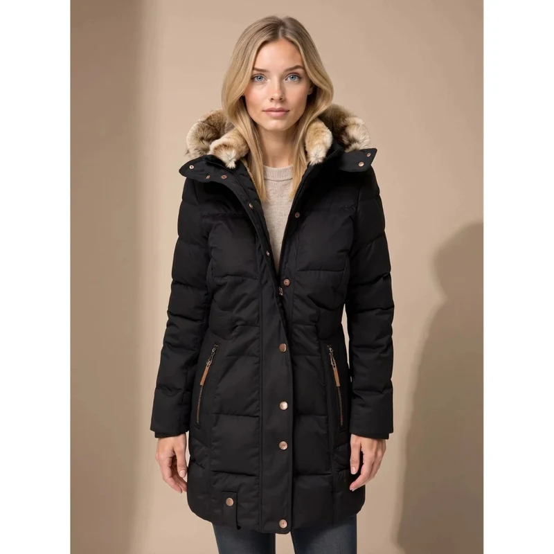 Patricia | Damen Puffer Winterjacke mit Kapuze und Angenehmer Form