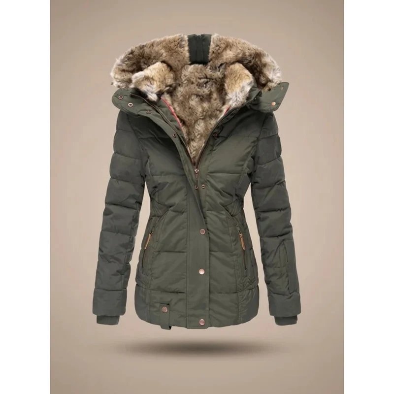 Patricia | Damen Puffer Winterjacke mit Kapuze und Angenehmer Form