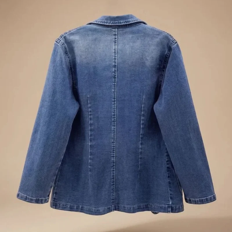Ariana | Damen Blauer Denim Blazer mit Revers und Komfort