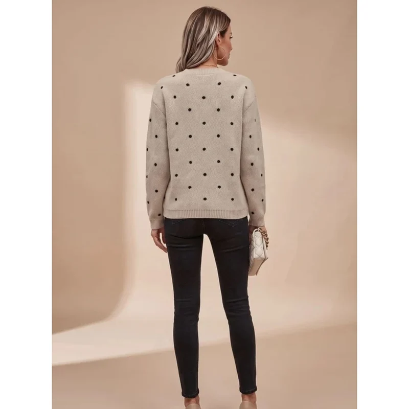 Violetta | Damen Strickpullover mit Punkten und Komfort