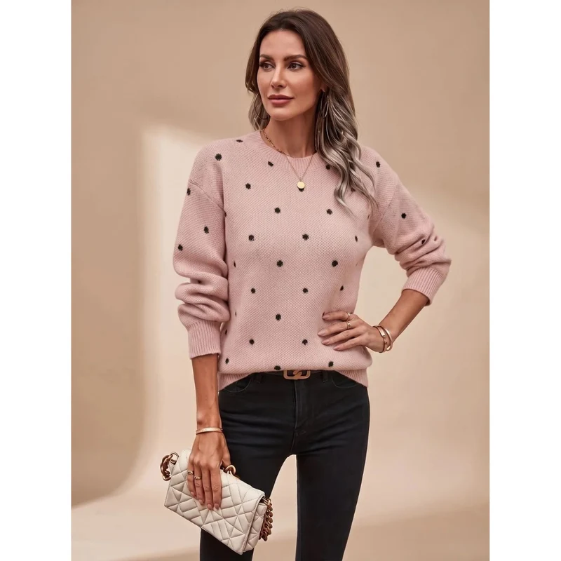 Violetta | Damen Strickpullover mit Punkten und Komfort