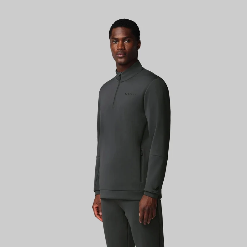Castore Herren-Sweatshirt mit 1/4-Reißverschluss (Flex) | Anthrazit