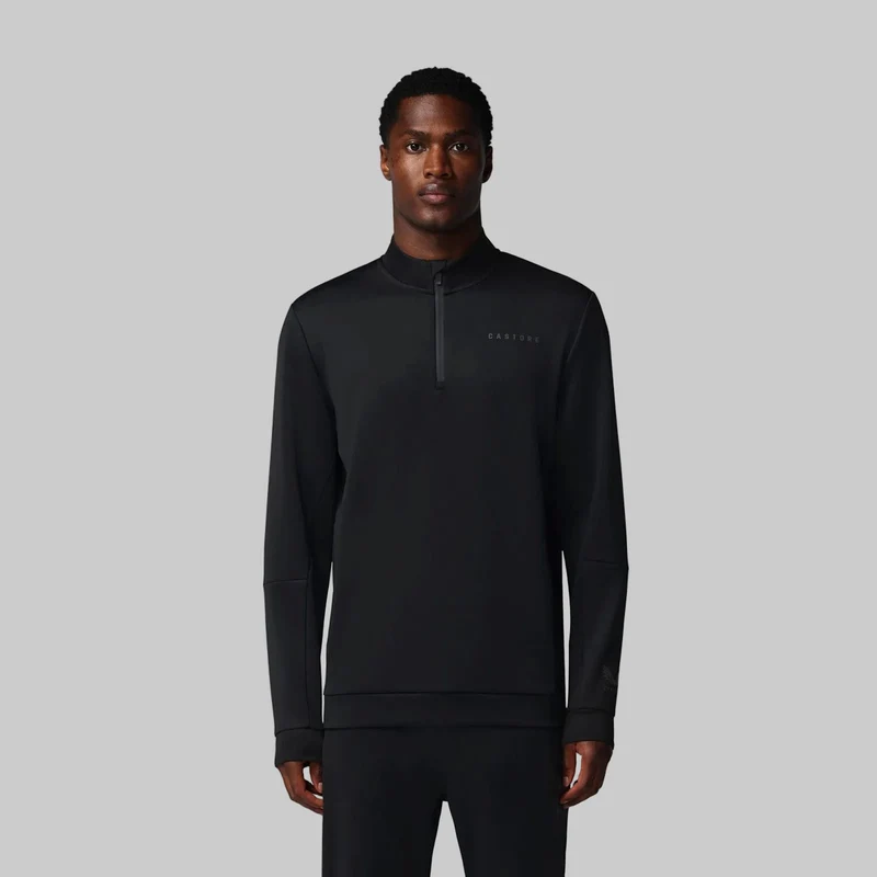 Castore Herren-Sweatshirt mit 1/4-Reißverschluss | Schwarz/Gunmetal
