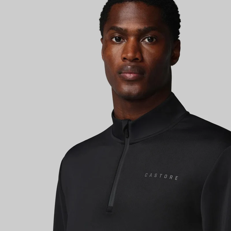Castore Herren-Sweatshirt mit 1/4-Reißverschluss | Schwarz/Gunmetal