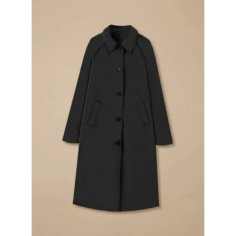 Damaris | Damen Langer Trenchcoat mit Kragen, Knöpfen und Taschen