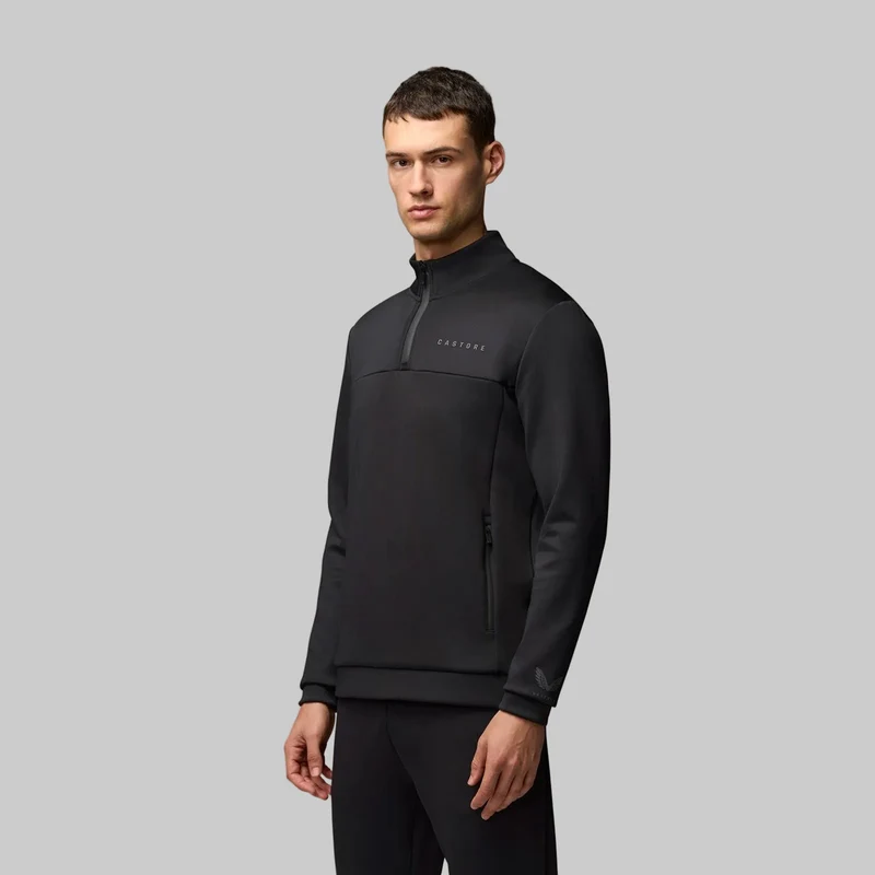 Castore Herren-Scuba-Kapuzenjacke mit 1/4-Reißverschluss | Schwarz