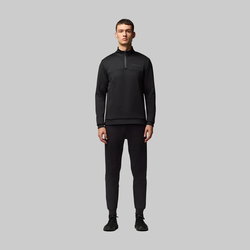 Castore Herren-Scuba-Kapuzenjacke mit 1/4-Reißverschluss | Schwarz