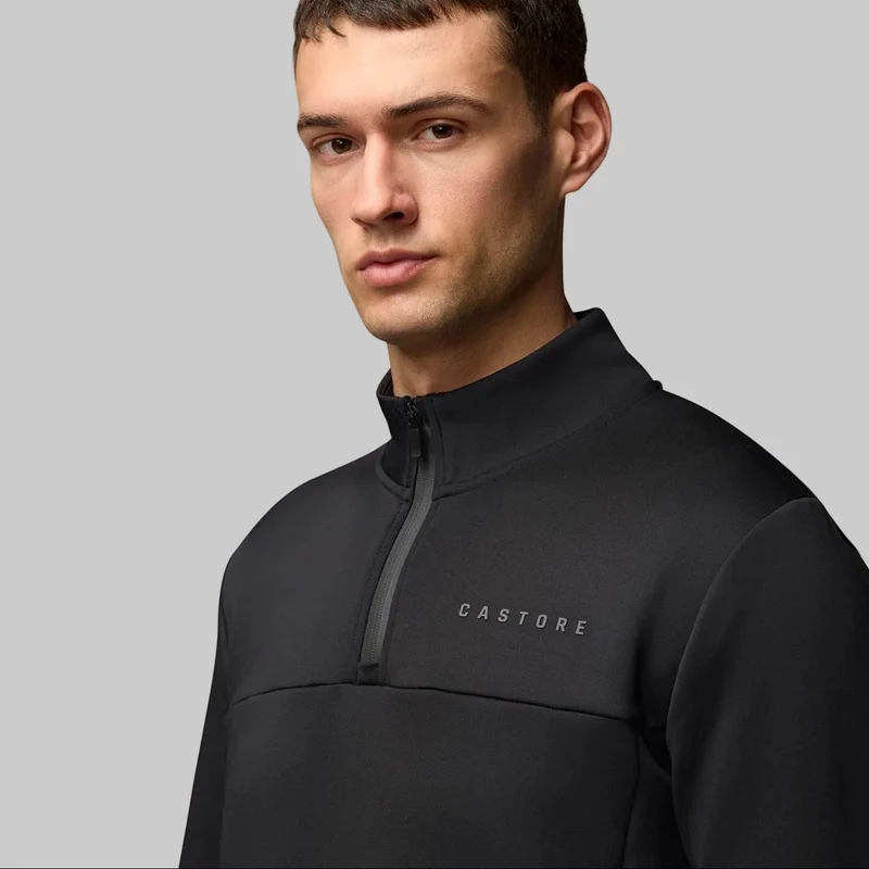 Castore Herren-Scuba-Kapuzenjacke mit 1/4-Reißverschluss | Schwarz