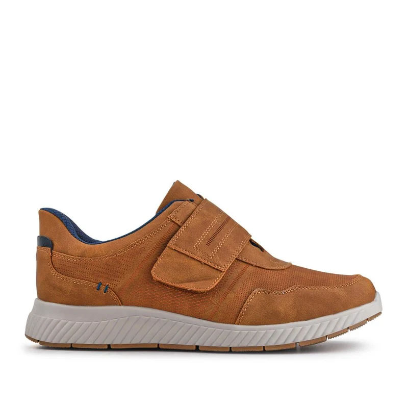 Easy Step In Wide Fit Touch Fastening Trainers - GANG41019 / 327 550 - Tan
