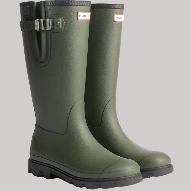 Hunter Herren-Stiefel Field Downpour, verstellbar | Dunkeloliv/Schwarz