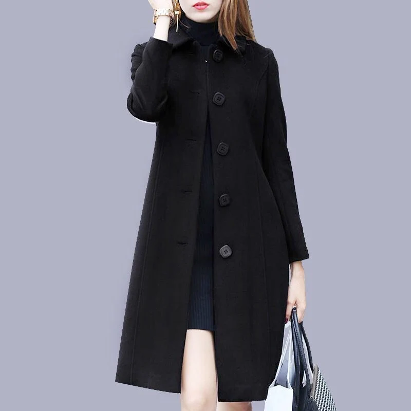 Sina | Damen Klassische Trench Coat mit Knopfleiste