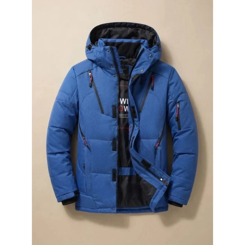 Timon | Herren Winterjacke mit Kapuze, mehreren Taschen und reißverschluss