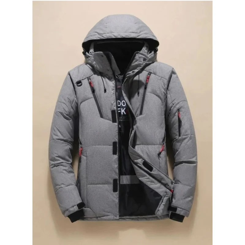 Timon | Herren Winterjacke mit Kapuze, mehreren Taschen und reißverschluss