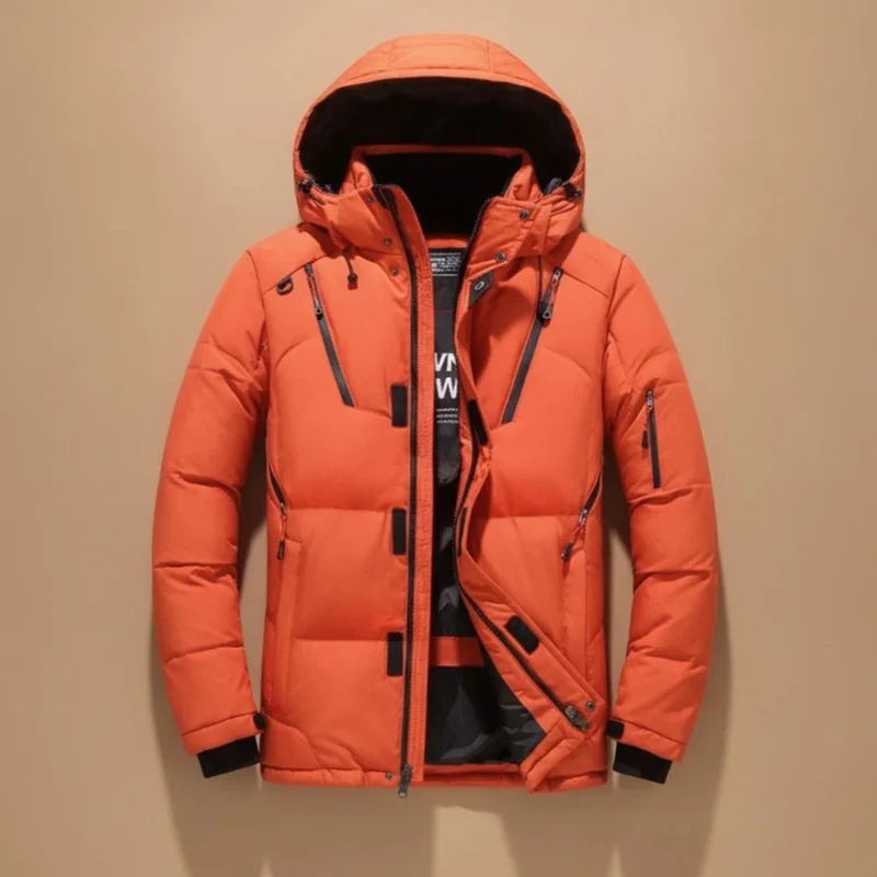Timon | Herren Winterjacke mit Kapuze, mehreren Taschen und reißverschluss