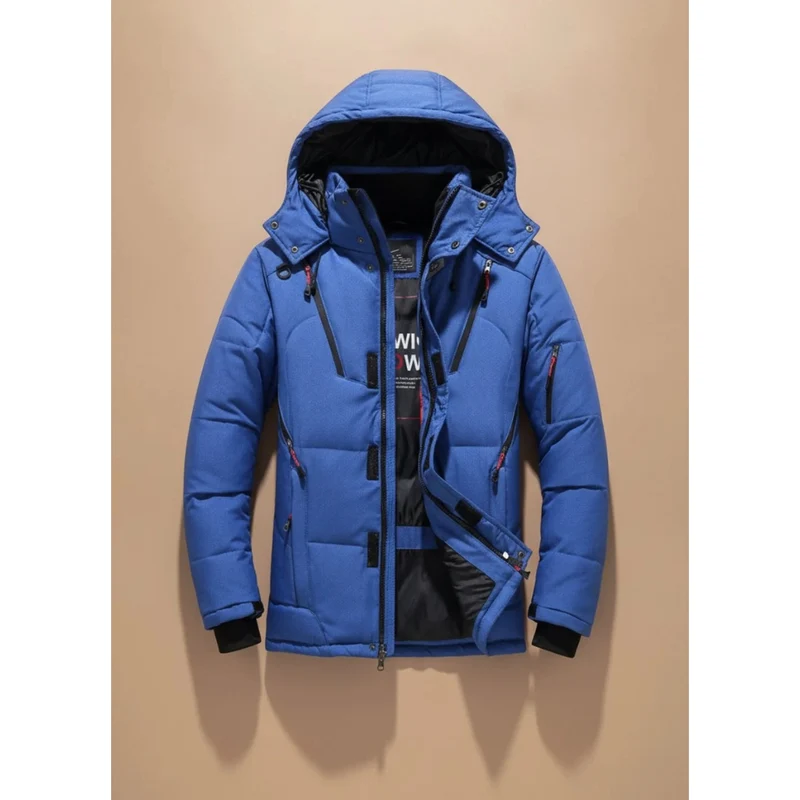 Timon | Herren Winterjacke mit Kapuze, mehreren Taschen und reißverschluss