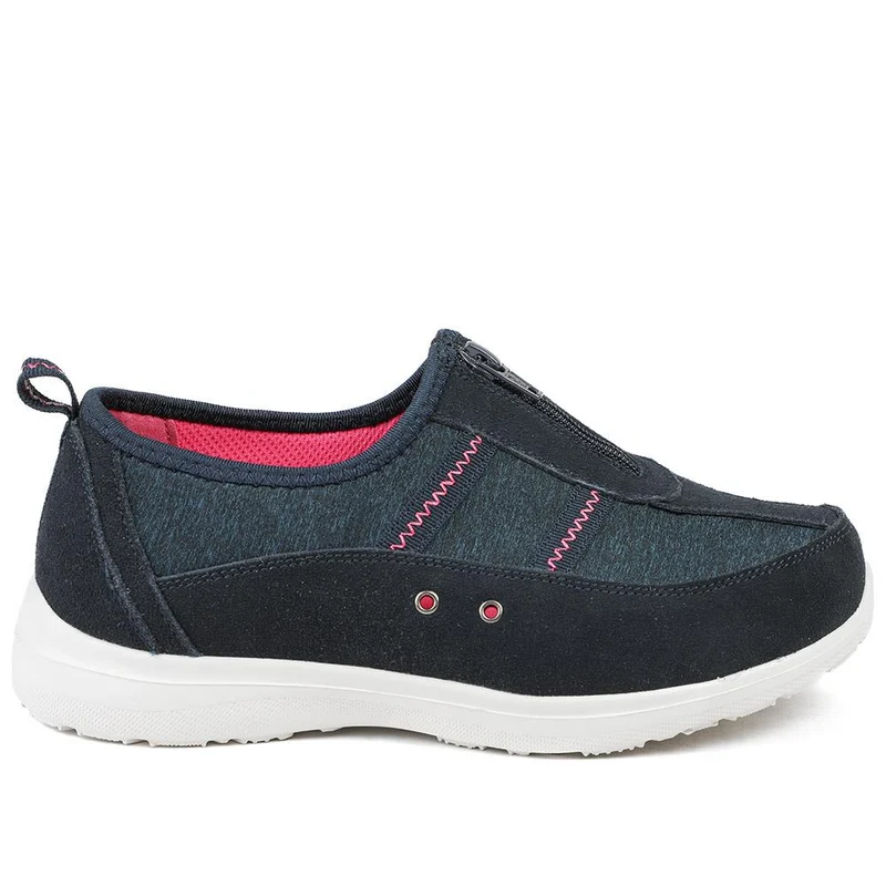 Extra-Wide Fit Memory Foam Trainers - ELANA / 324 089 - Navy