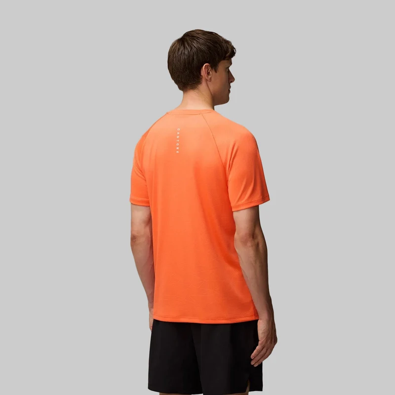 Castore Adapt Trainings-T-Shirt für Herren | Leuchtendes Orange/Mittelgrau
