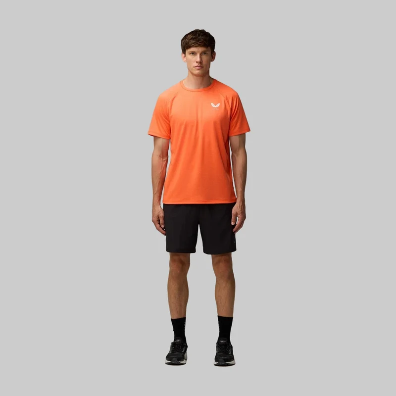 Castore Adapt Trainings-T-Shirt für Herren | Leuchtendes Orange/Mittelgrau