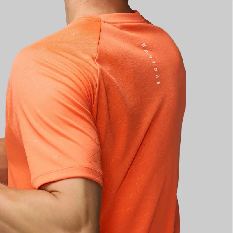 Castore Adapt Trainings-T-Shirt für Herren | Leuchtendes Orange/Mittelgrau