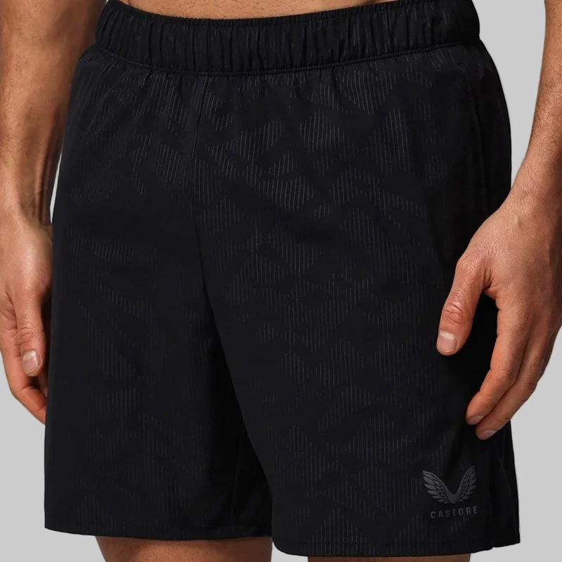 Castore Herren-Badeshorts, 6 cm | Schwarz-Gunmetal