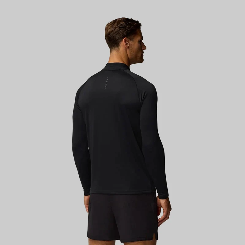 Castore Adapt Trainings-T-Shirt für Herren mit 1/4-Reißverschluss | Schwarz/Gunmetal