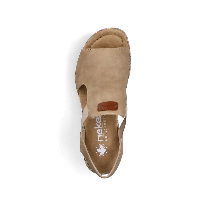 Rieker Damen-Plateausandalen mit Keilabsatz | Beige